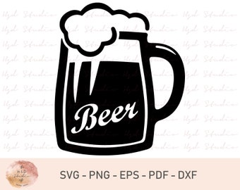 Beer Outline SVG, Beer Mug SVG, Beer SVG, Beer Mug Clipart, Beer Files For Cricut, Beer Cut Files For Silhouette, Dxf, Png, Eps, Beer Files