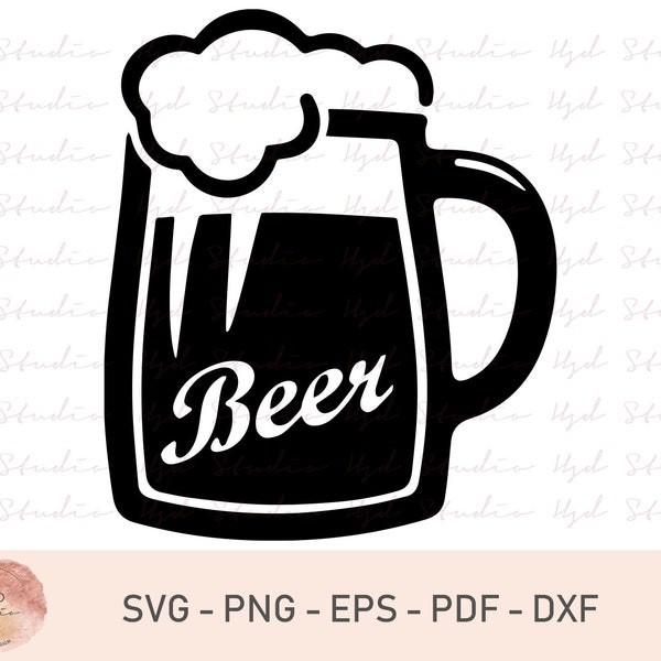 Beer Outline SVG, Beer Mug SVG, Beer SVG, Beer Mug Clipart, Beer Files For Cricut, Beer Cut Files For Silhouette, Dxf, Png, Eps, Beer Files