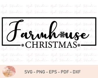 Boerderij kerst voor rustiek bord kerst SVG-bestanden voor snijmachines Silhouette Cameo en Cricut, commercieel gebruik digitaal ontwerp, SVG
