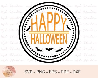 Happy Halloween Round SVG Files For Cricut Fall, Round Halloween Svg Halloween Designs, Halloween Cutting File, SVG For Fall Svg Designs ...