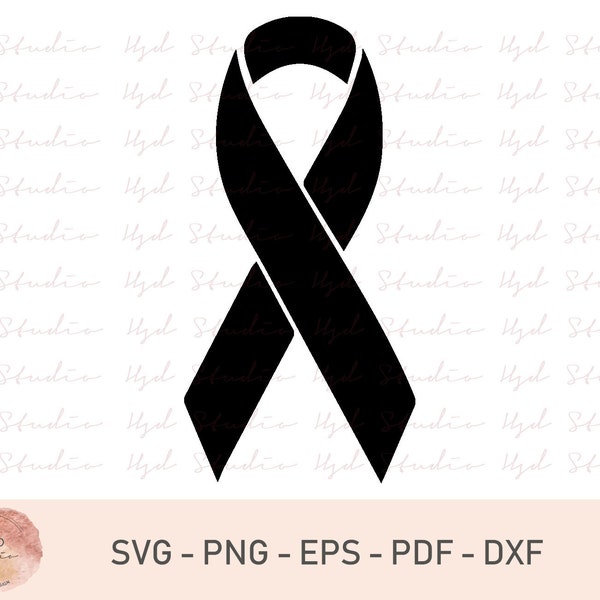 Cancer Ribbon SVG, Cancer Ribbon Clipart, Cancer Ribbon Silhouette, Cut File, Cancer Ribbon Svg, Eps, Pdf, Png,Dxf, Vector Ribbon SC869