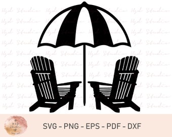 Beach Chair SVG Files, Beach Chair DXF Cut Files, Beach Chair SVG Cutting Files, Instant Download  Svg, Png, Pdf, Dxf, Eps Files