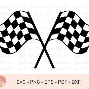 Racing vlag, race vlag, Silhouette Studio, vinyl decal, T-shirt Design, scrapbooking, stencil sjabloon Svg, Eps, Svg, Pdf, Dxf, Png digitale bestanden