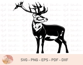 Deer Silhouettes SVG , Deer SVG , Digital Cutting File , Silhouette Cut , Vector File , Instant Download , Svg, Dxf, Eps, Pdf, Png File
