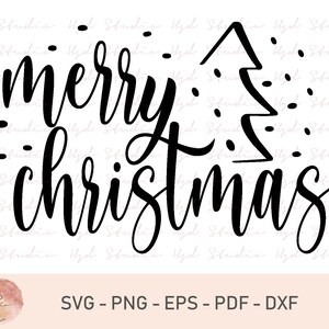 Merry Christmas Svg, Christmas SVG, Digital Cut File, Winter Svg, Merry Christmas Svg, Christmas Tree Svg, Hand Lettered, Commercial Use OK