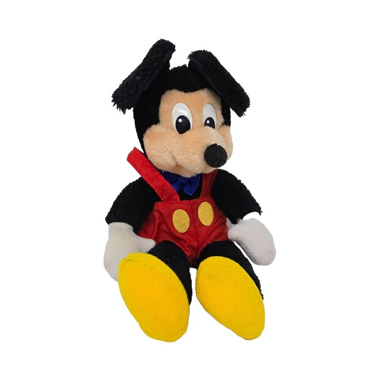 Disney Applause Vintage Mickey Mouse Blue Bowtie 10 Inch Plush 画像 1