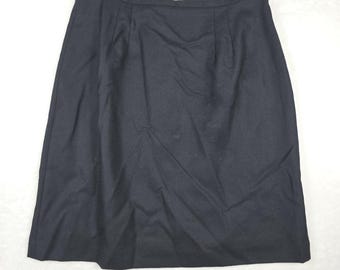 Amanda Smith Pure Wool Women's Size 14 Lined Black Skirt Work Wear Vintage