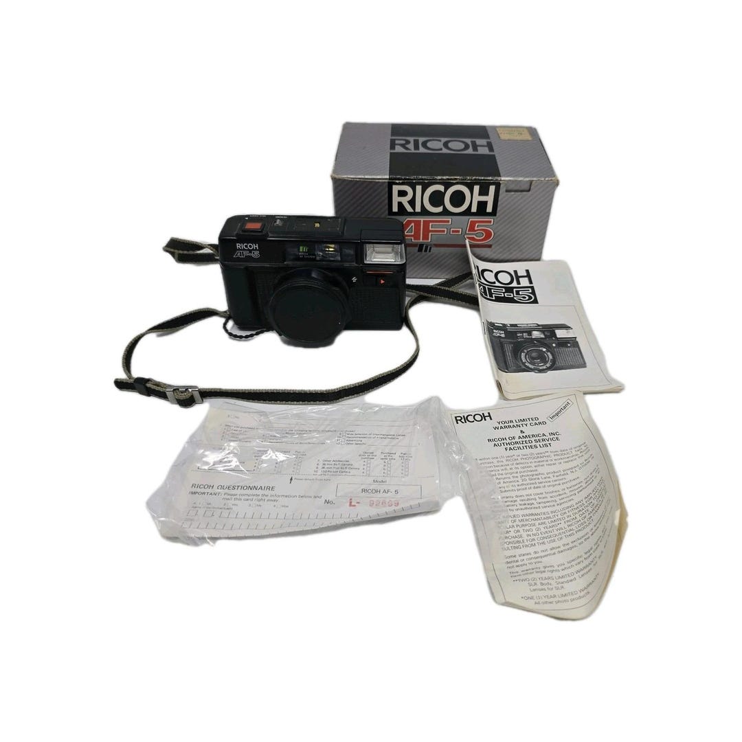 Af Assist Light Ricoh Ricoh AF-5 Color Camera 1:2.8 38mm Flash and Self Timer Vintage Black ...