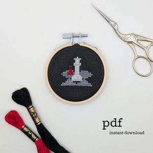 Patrón de punto de cruz para la portada del minilibro de Amanecer