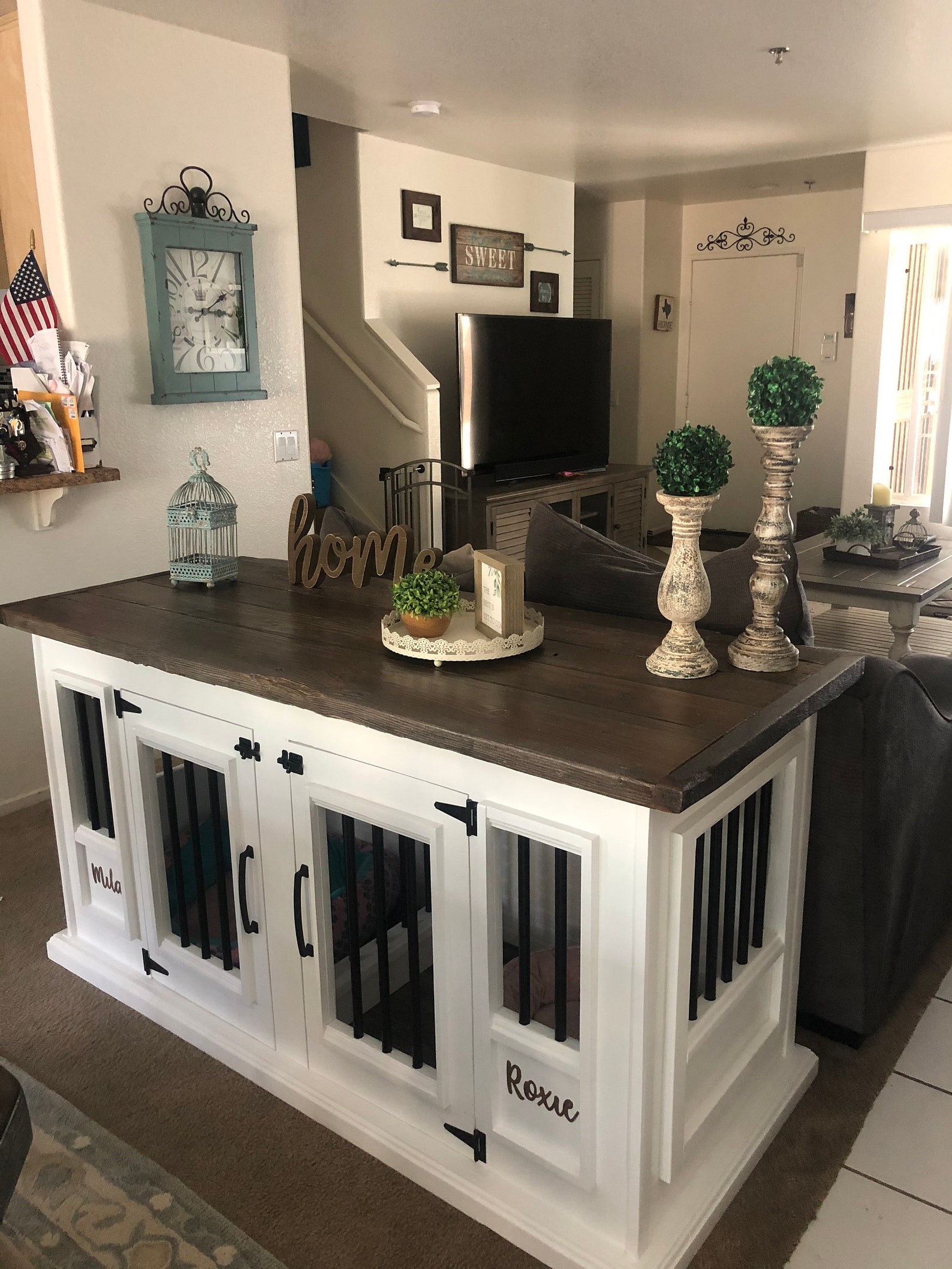 Custom Double Dog Crate Etsy