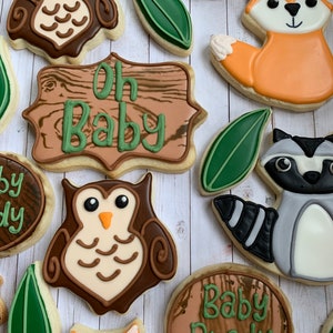 Woodland animal baby shower cookies image 2