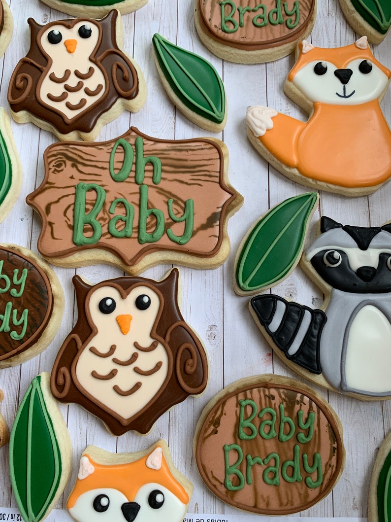 Woodland animal baby shower cookies image 2