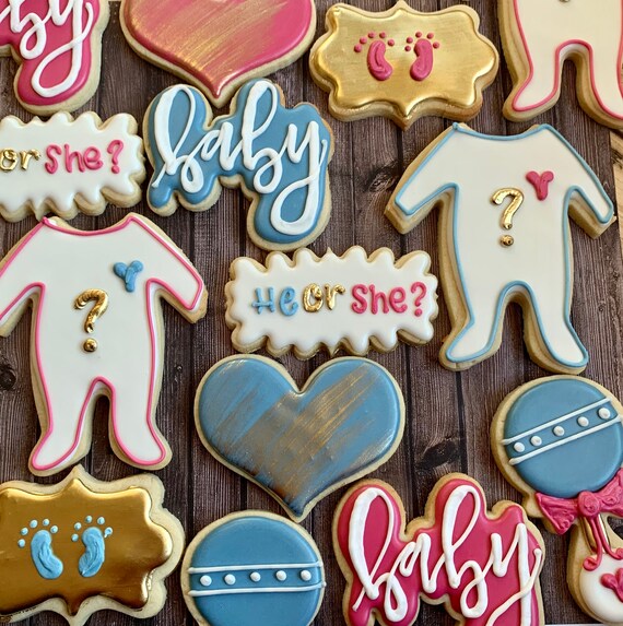 Gender Reveal Cookies Etsy De Gender Reveal Cookies Etsy De