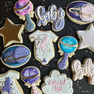Outerspace Baby Shower Cookies