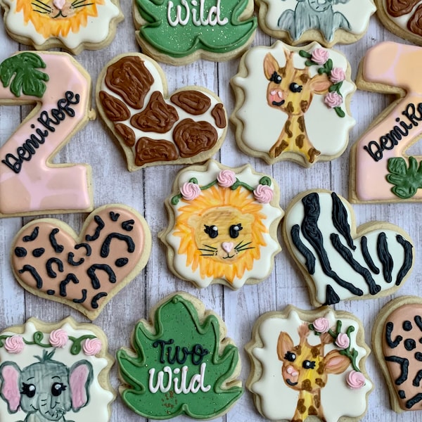 Two Wild Royal Icing Cookies