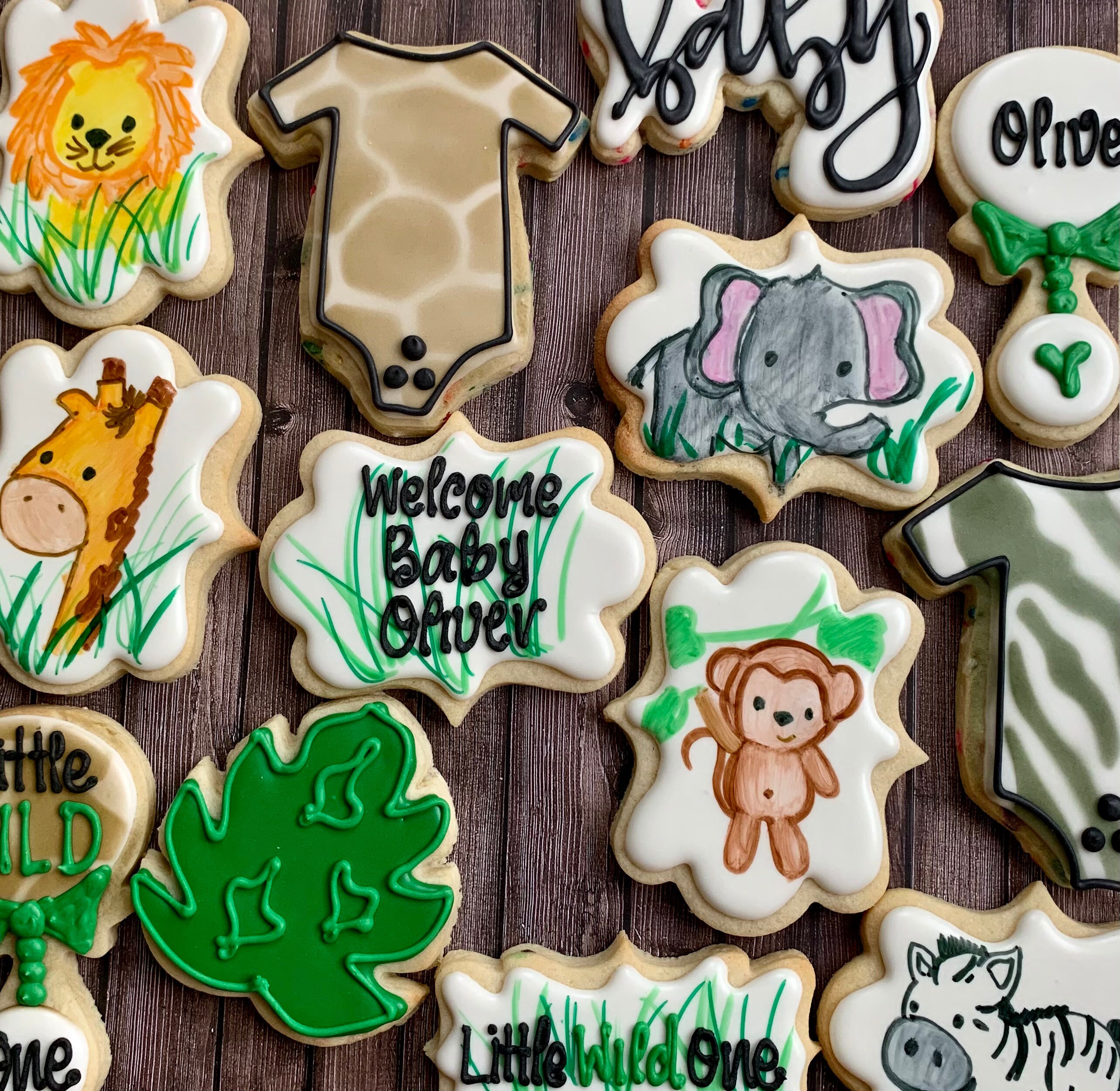 Safari/jungle Baby Shower Cookies Etsy