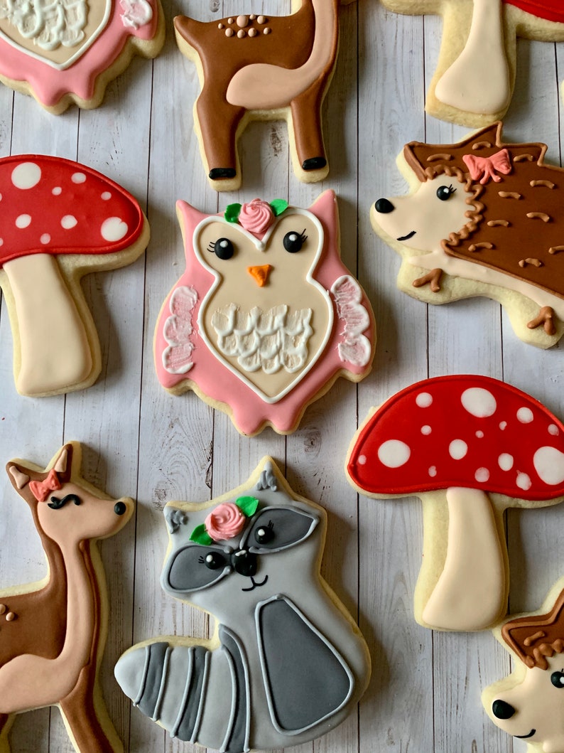 Woodland animal baby shower cookies image 5