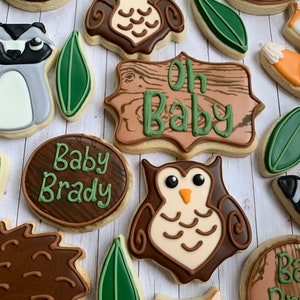 Woodland animal baby shower cookies image 3