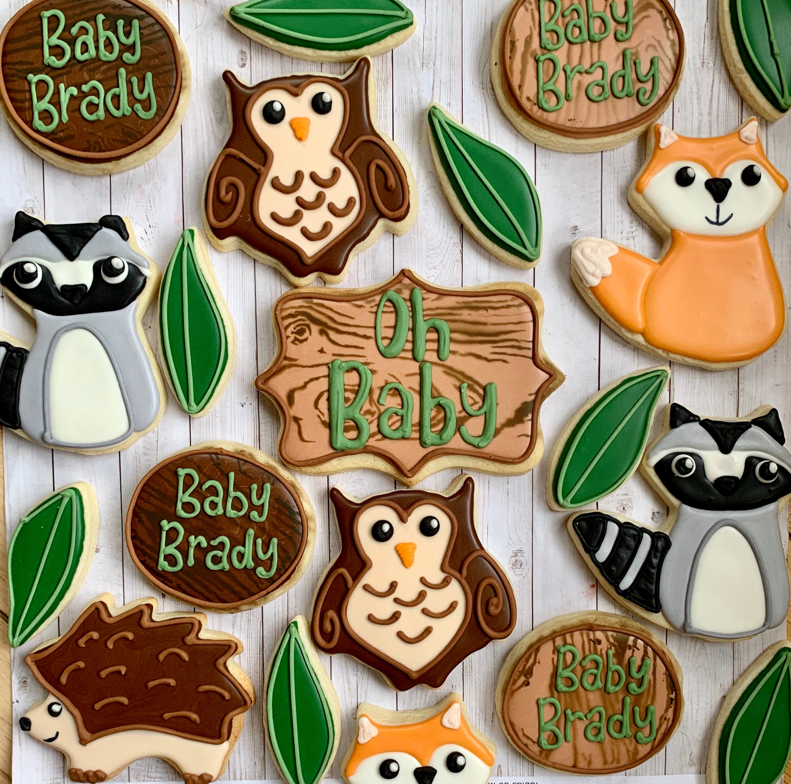 Woodland Animal Baby Shower Cookies Etsy UK
