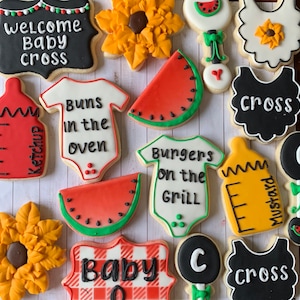 Baby BBQ Royal Icing Cookies