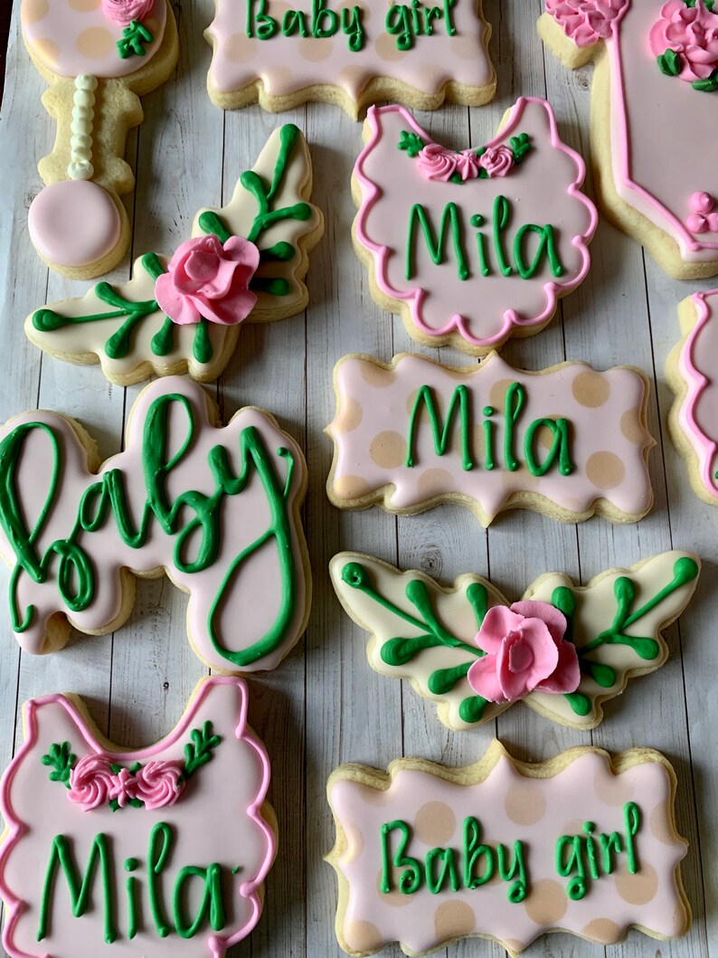 Floral Baby Girl Shower Cookies Etsy