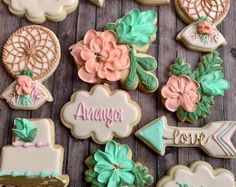 Boho Chic Birthday Cookies