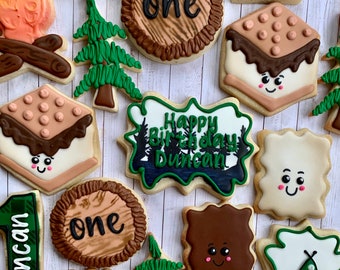 Camping Birthday Cookies