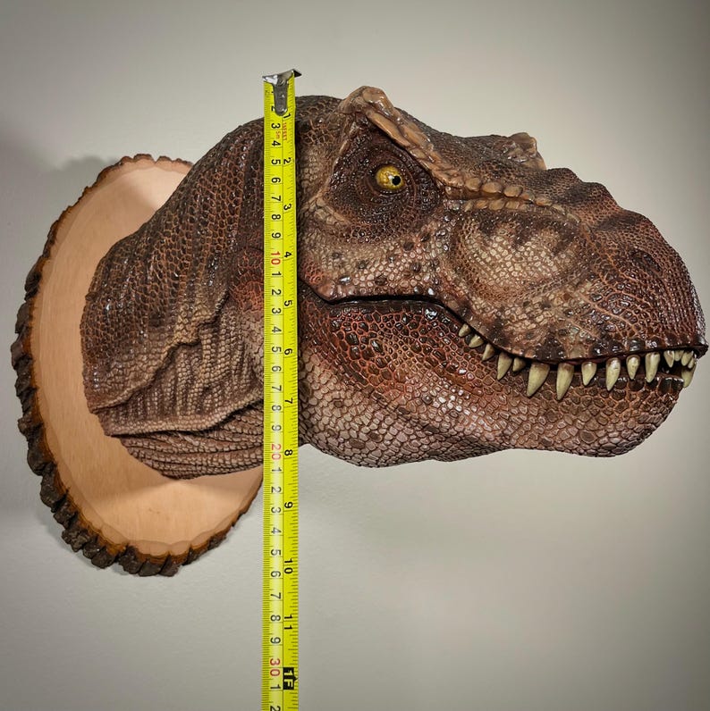 Tête De T-Rex Murale - Décoration Sculpture Dinosaure - Résine Art Déco - Neuf