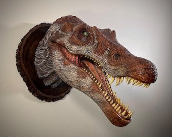 Escultura de busto de Spinosaurus para colgar en la pared
