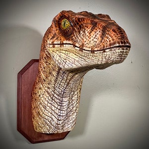 Velociraptor Bust Hanging Wall Mount