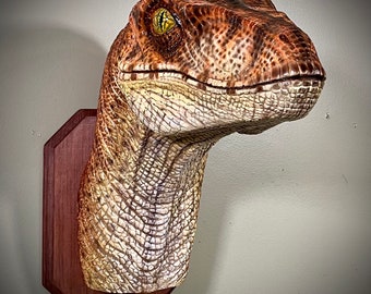 Velociraptor Lost World Bust Hanging Wall Mount