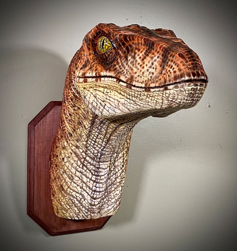Velociraptor Lost World Bust Hanging Wall Mount Etsy