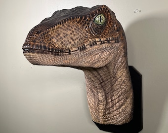 Velociraptor Bust Hanging Wall Mount