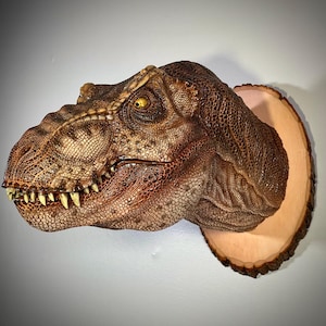 T-Rex Tyrannosaurus Bust Sculpture Hanging Wall Mount