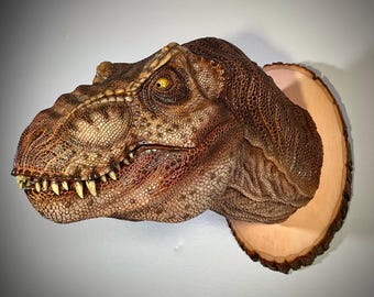 T-Rex Tyrannosaurus (Closed Mouth) Bust Sculpture Hanging Wall Mount