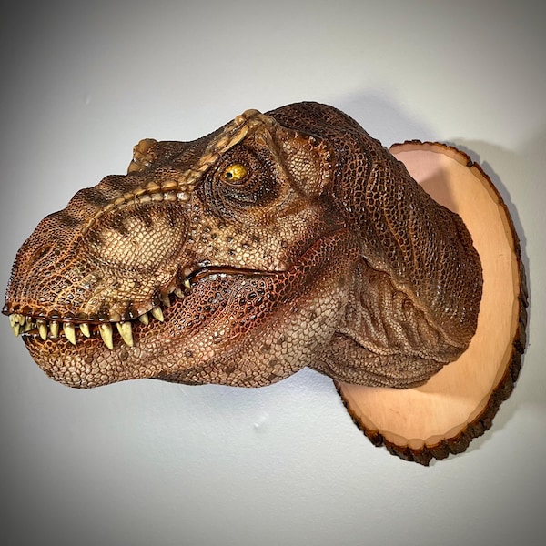 T-Rex Tyrannosaurus Bust Sculpture Hanging Wall Mount