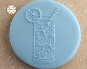 Gin Tonic Glass Debosser Embosser Hen Party Engagement Summer Wedding Fondant Stamp