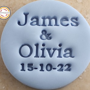 Custom Wedding Embosser (style 8) /Anniversary/Engagement Fondant Stamp