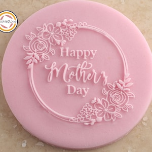 Timbro per fondente con bordo floreale per la festa della mamma, goffratore/goffratore/festa della mamma