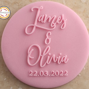 Custom Wedding Names (Style 1) Debosser/Embosser/Engagement/Wedding/Anniversary/Fondant Stamp