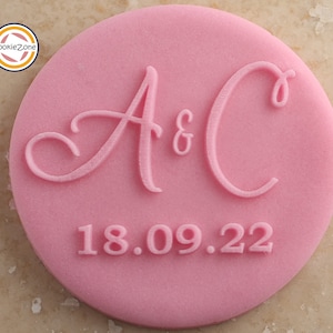 Custom Initials (Style 3) Debosser/Embosser/Anniversary/Wedding/Engagement/Fondant Stamp