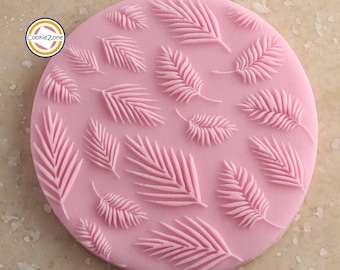 Sello de relieve/grabado de hoja de palma/Floral/Fondant/Glaseado