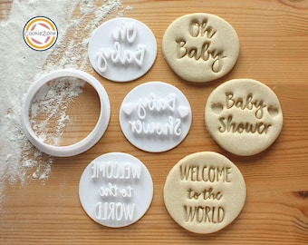 Baby Shower Set Embosser Style Fondant Stamp/Cookie Cutter Set