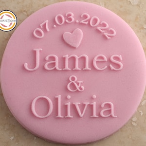 Custom Wedding Names (Style 6) Debosser/Embosser/Engagement/Wedding/Anniversary/Fondant Stamp