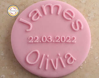 Custom Wedding Names (Style 2) Debosser/Embosser/Engagement/Wedding/Anniversary/Fondant Stamp