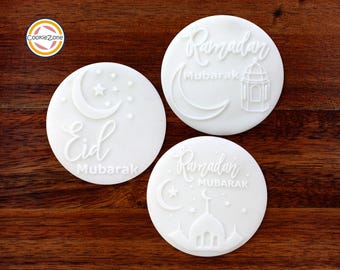 Ramadan/Eid Mubarak (Set 1) Debosser/Embosser Fondant Stamp Set & Cutter