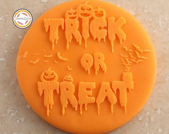 Truco o trato (Estilo 2) Sello de relieve/grabado/Halloween/Fondant