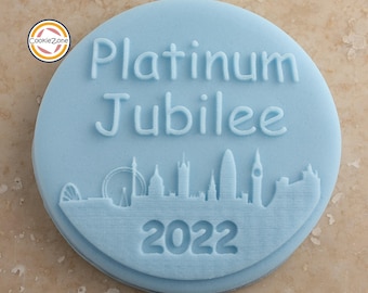 Platinum Jubilee Debosser/Embosser/ Fondant Stamp/Queens Jubilee Commemorative