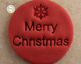 Merry Christmas with Snowflake Embosser Style/Christmas/Fondant Stamp