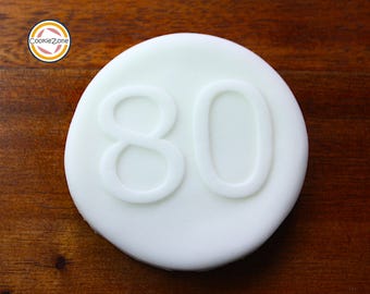Juego de cortadores de galletas y sellos para fondant con relieve "Feliz cumpleaños" (80 unidades)